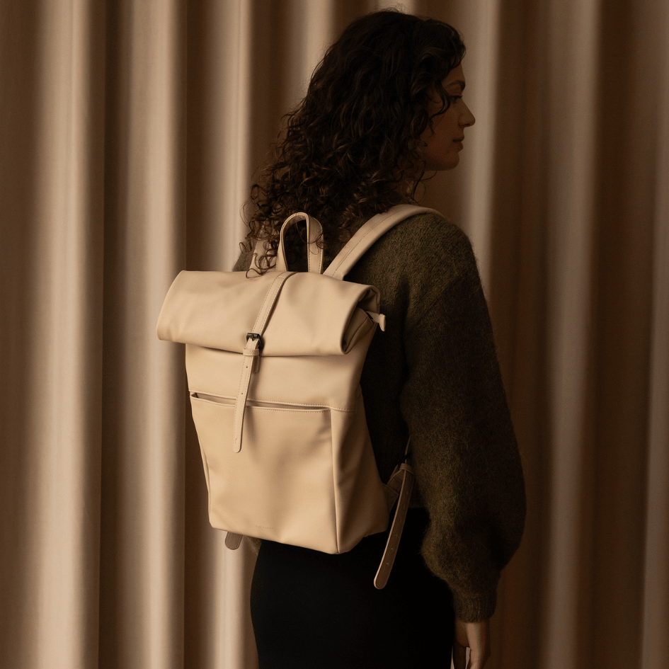 Rugtas beige / zandkleurig - laptoptas