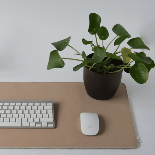 Bureau-onderlegger vegan leer beige