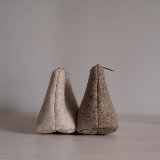 Pencil case recycled wool felt - beige