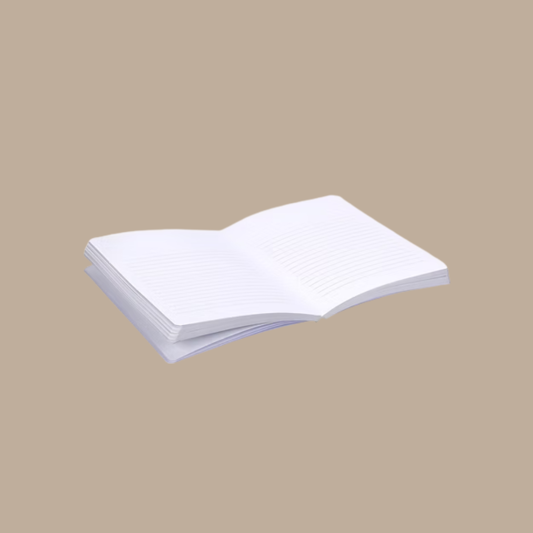 Refillable notebook M - vegan leather - beige/sand color