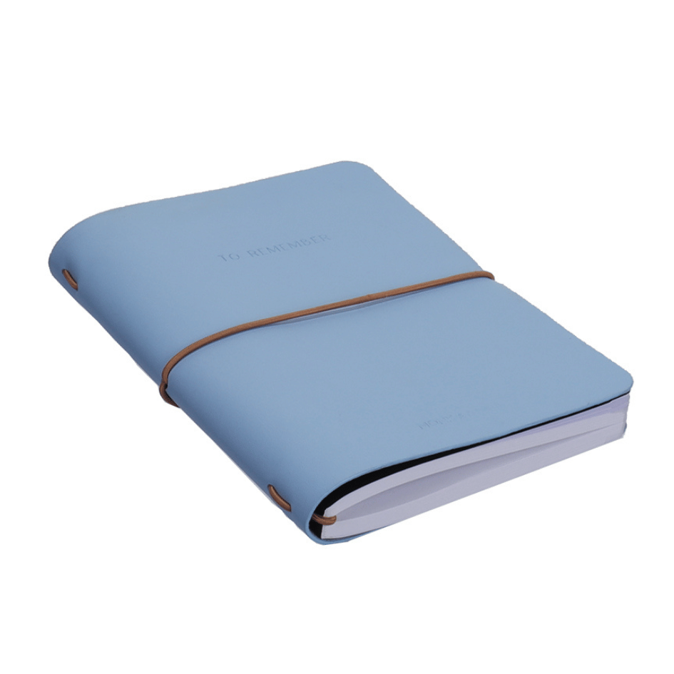 Hervulbaar notitieboek / notebook M - vegan leather - blauw
