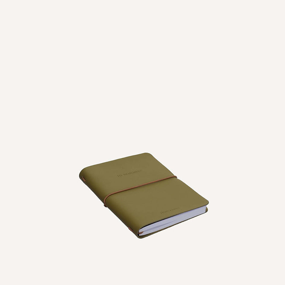 Hervulbaar notitieboek / notebook M - vegan leather - beige / zandkleuring