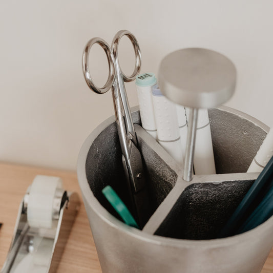 Pen holder - brushed aluminum