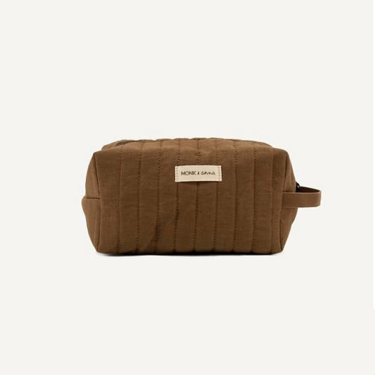 Toiletry bag / make-up bag - padded - oak
