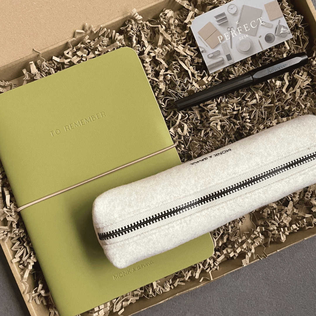 Pakket notebook + pen + etui - Wool & Write Set - Cadeaupakket - The Perfect Desk
