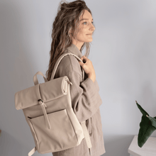 Afbeelding in Gallery-weergave laden, Backpack herb - laptoptas - beige / zandkleurig
