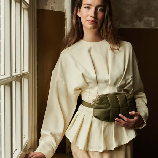 Fanny pack / belt bag - puffy - green