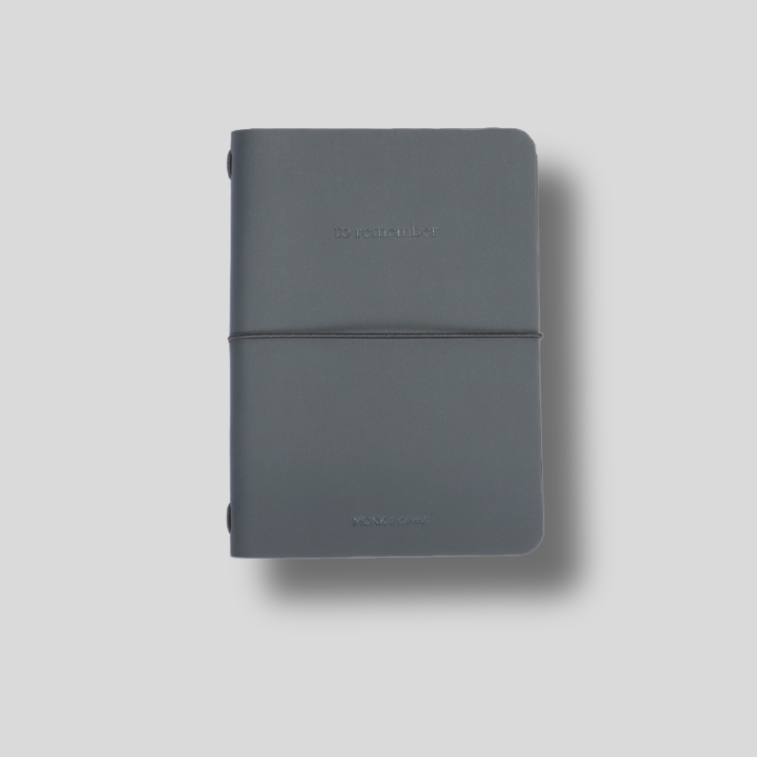 Hervulbaar notitieboek / notebook M - vegan leather - ash grijs
