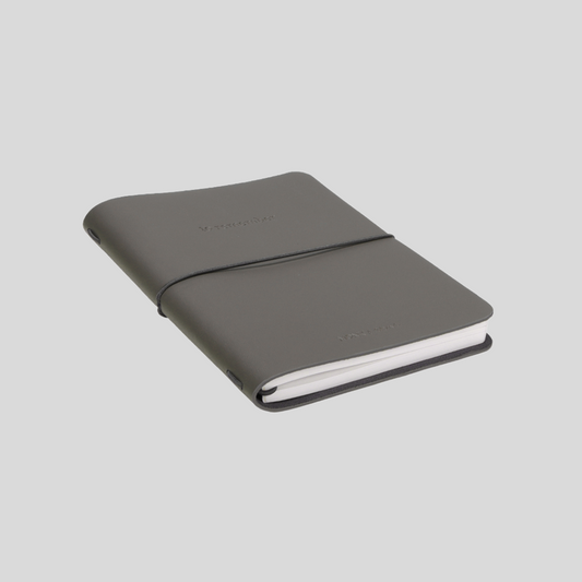 Hervulbaar notitieboek / notebook M - vegan leather - ash grijs