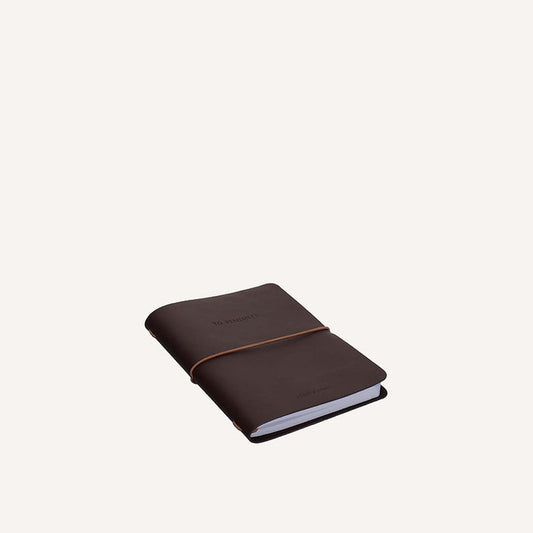 Refillable notebook M - vegan leather - dark brown