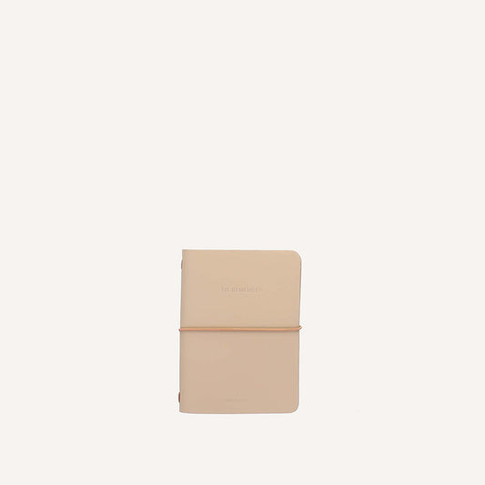 Refillable notebook M - vegan leather - beige / sand color