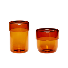 Afbeelding in Gallery-weergave laden, Pop storage jars - opbergpotten - set van twee - amber
