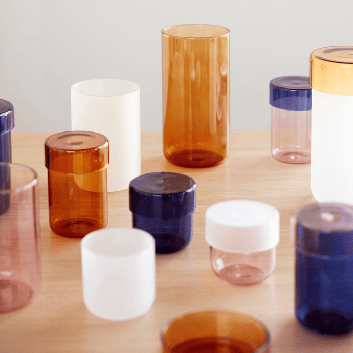 Pop storage jars - opbergpotten - set van twee