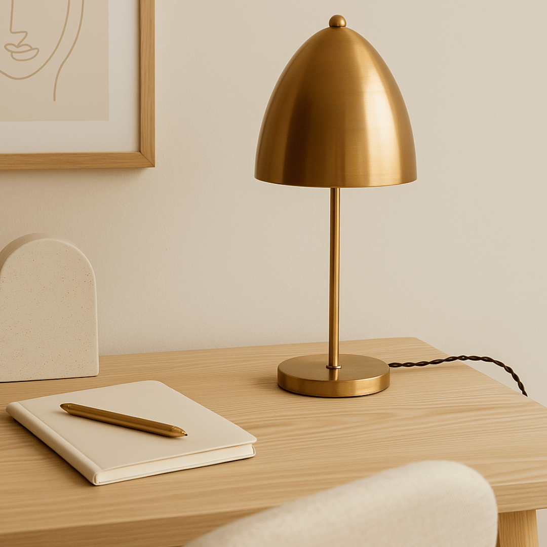 Cap Table Lamp Brass - messing tafellamp - Lamper - The Perfect Desk