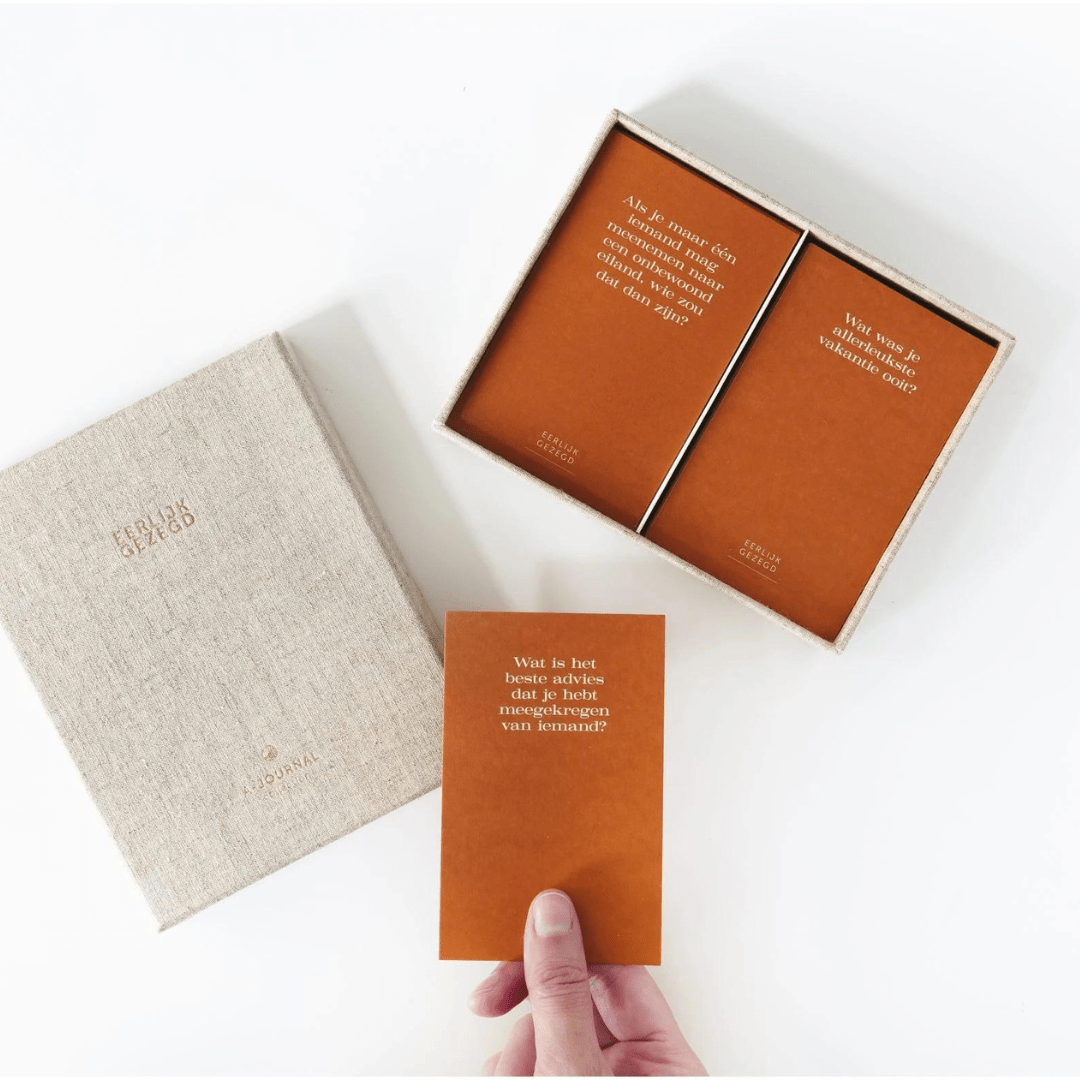 Journalkaarten/ Gesprekskaarten - eerlijk gezegd - Cadeaupakket - The Perfect Desk