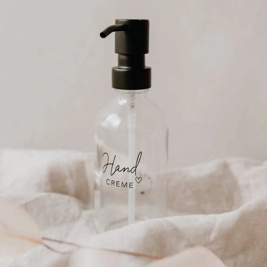 Navulbare handcrème dispenser van glas - glaswerk - The Perfect Desk