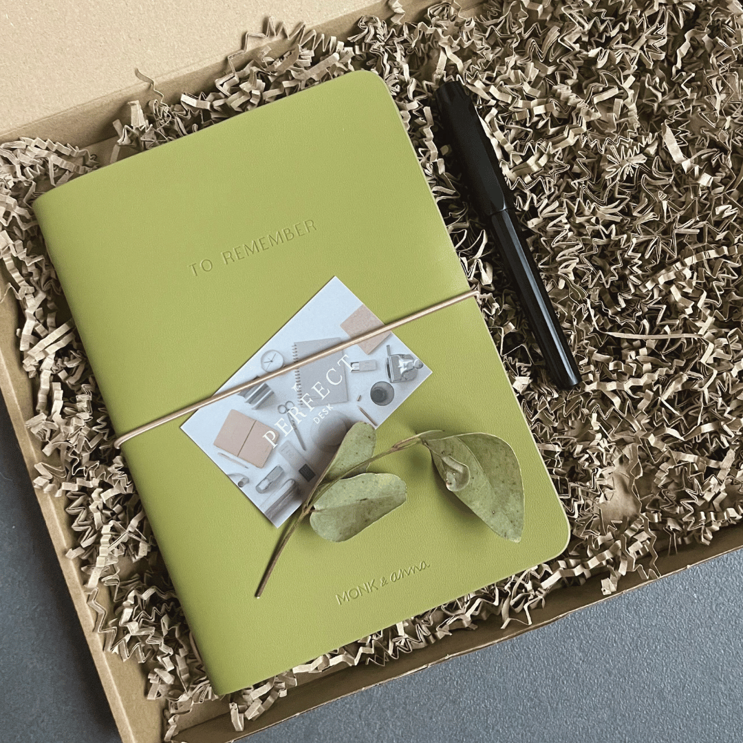 Pakket notebook + pen - Black & Green Essentials - Cadeaupakket - The Perfect Desk