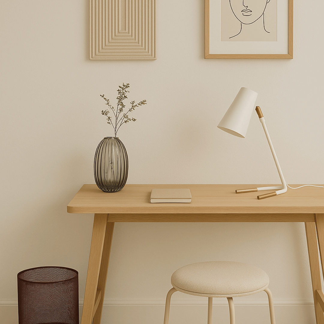 Slant Table Lamp - Wit/Brass - design bureaulamp - Lamper - The Perfect Desk