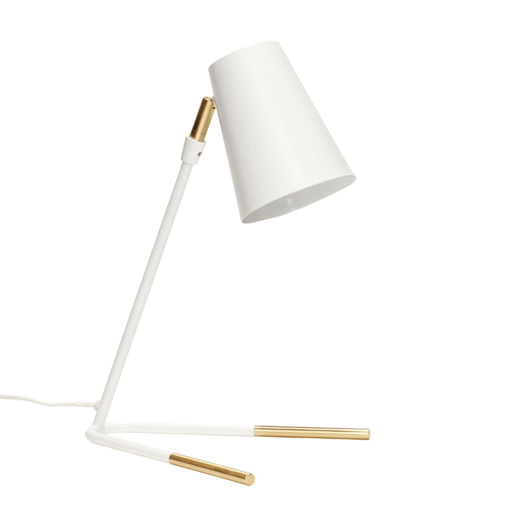 Slant Table Lamp - Wit/Brass - design bureaulamp - Lamper - The Perfect Desk