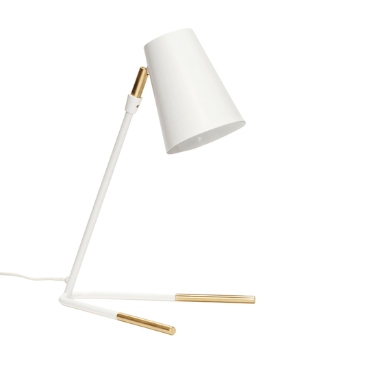 Slant Table Lamp - Wit/Brass - design bureaulamp - Lamper - The Perfect Desk